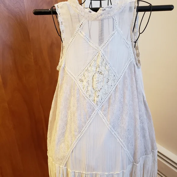 Free People One Angel Dress Lace Open Back Distressed Dress/Tunic